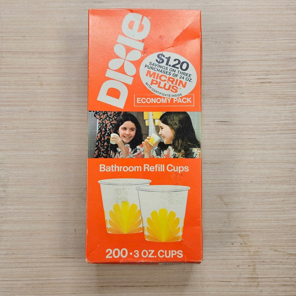 Vintage Dixie Bathroom Refill Cups 3 oz Yellow 1974 200 Count NEW